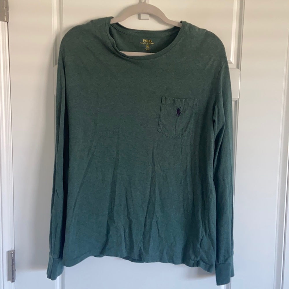 GREEN LONG SLEEVE TEE BY POLO RALPH LAUREN